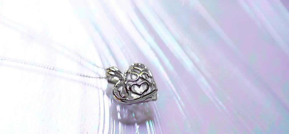 かごペンダント ・ ハート【Silver925製】 ラフォルム ガラスジュエリー ガラスアクセサリー