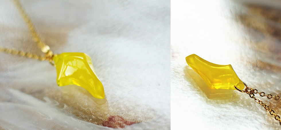 Lemon yellow rose fang ラフォルム ガラスジュエリー ガラスアクセサリー