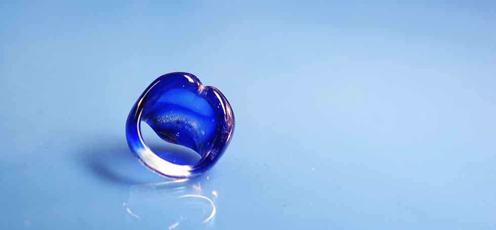 Space blue wave ～ ハートの宇宙 ～ ラフォルム ガラスジュエリー ガラスアクセサリー