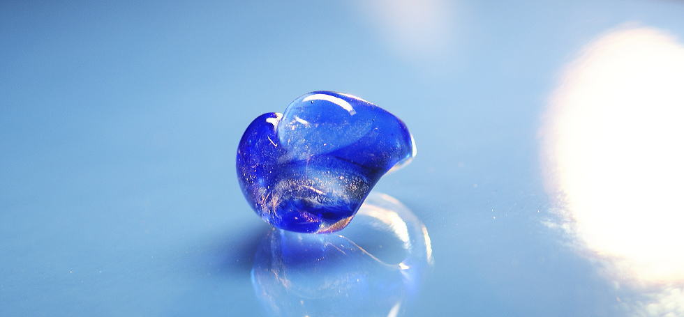 Space blue wave ～ ハートの宇宙 ～ ラフォルム ガラスジュエリー ガラスアクセサリー