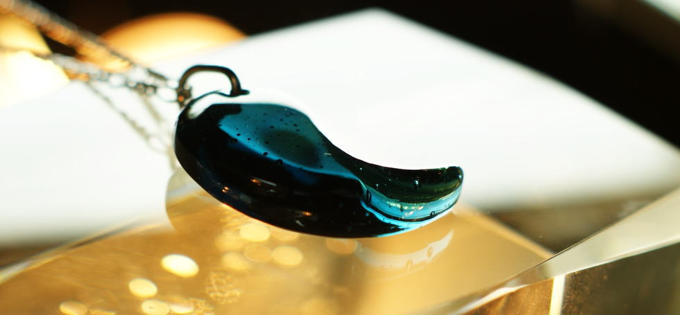 Aquamarine half union ラフォルム ガラスジュエリー ガラスアクセサリー