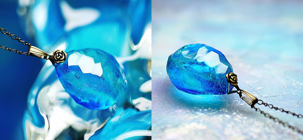 水の誕生 ～ 爽やかな水結晶 ～ ラフォルム ガラスジュエリー ガラスアクセサリー