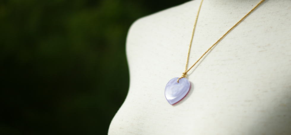 Mystical purpule rose heart ラフォルム ガラスジュエリー ガラスアクセサリー