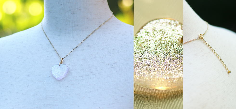Gentle dichroic heart ラフォルム ガラスジュエリー ガラスアクセサリー