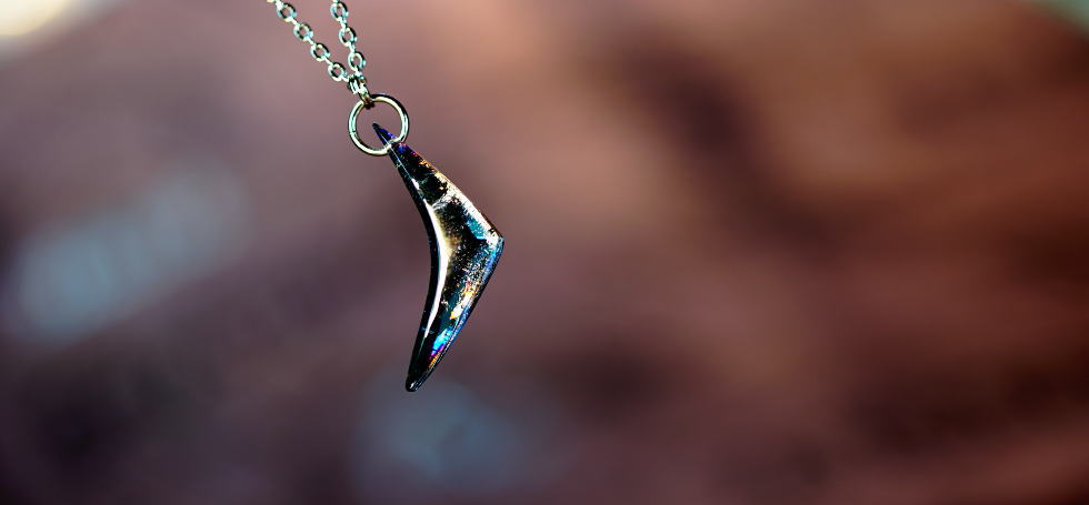 Aquamarine Boomerang ラフォルム ガラスジュエリー ガラスアクセサリー