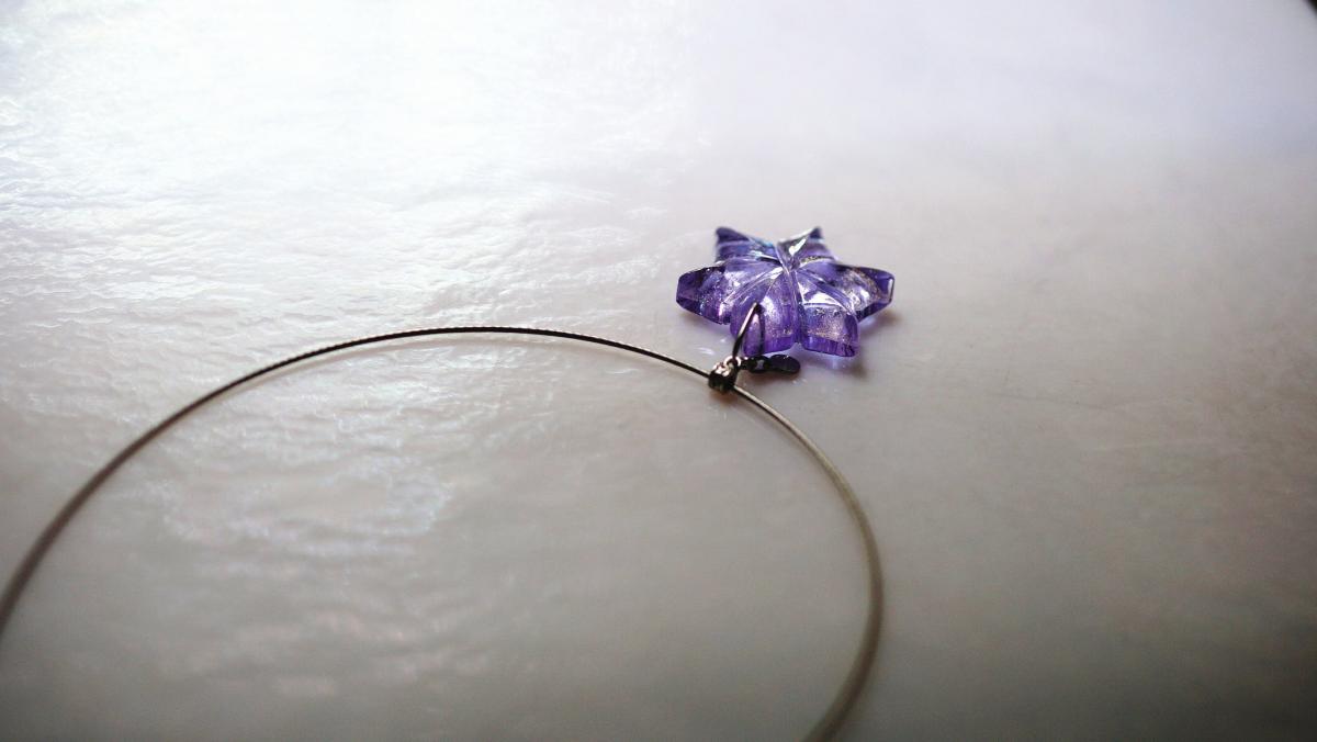 静寂の紫花 ～ 神秘の光 ～ ラフォルム ガラスジュエリー ガラスアクセサリー