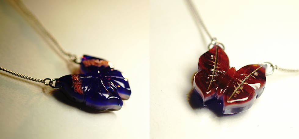 Indian Leaf Butterfly ラフォルム ガラスジュエリー ガラスアクセサリー