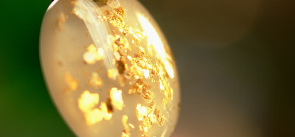 Gold flake moon ラフォルム ガラスジュエリー ガラスアクセサリー