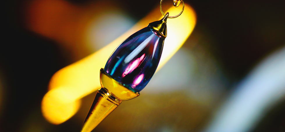 Charming Pendulum ～ Mystic lavender ～ ラフォルム ガラスジュエリー ガラスアクセサリー