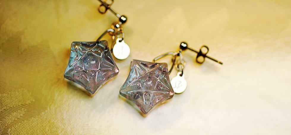 Facet lavender star ラフォルム ガラスジュエリー ガラスアクセサリー