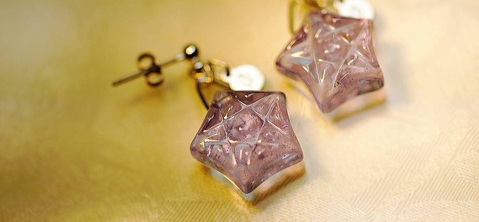 Facet lavender star ラフォルム ガラスジュエリー ガラスアクセサリー