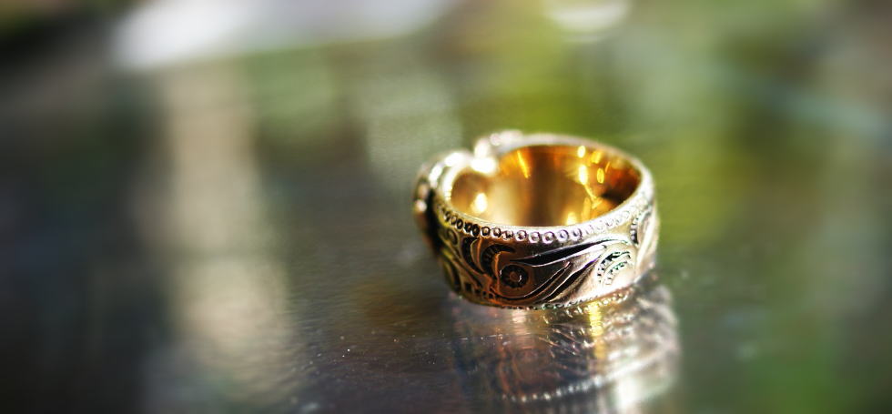 Antique noble heart ring ラフォルム ガラスジュエリー ガラスアクセサリー