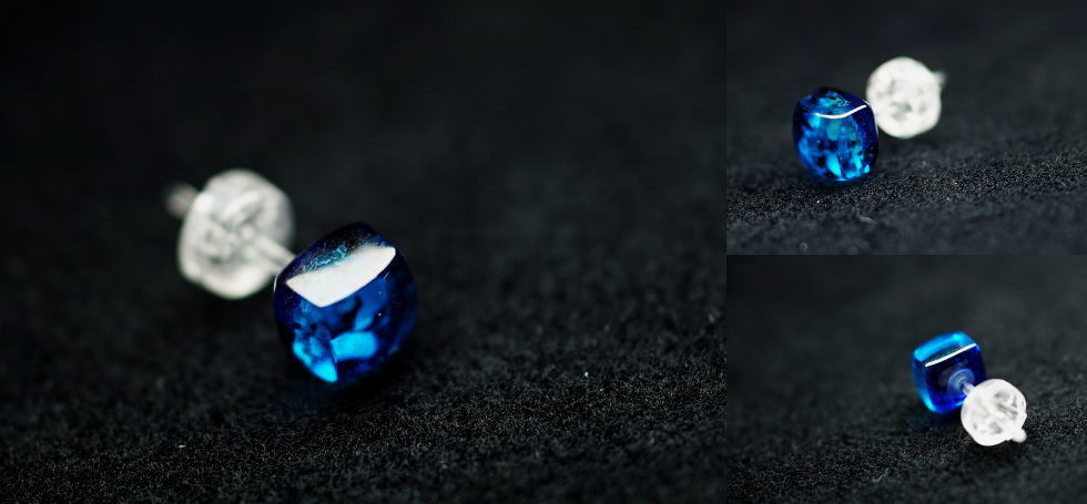 Attractive cube piercings ラフォルム ガラスジュエリー ガラスアクセサリー
