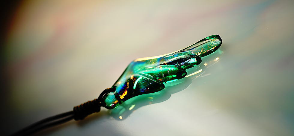 Malachite wing ラフォルム ガラスジュエリー ガラスアクセサリー