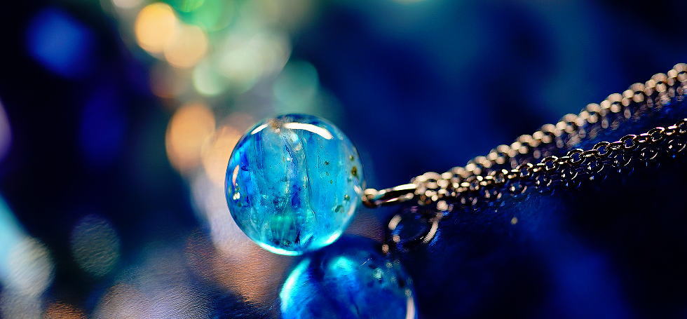 Blue marble sphere ラフォルム ガラスジュエリー ガラスアクセサリー