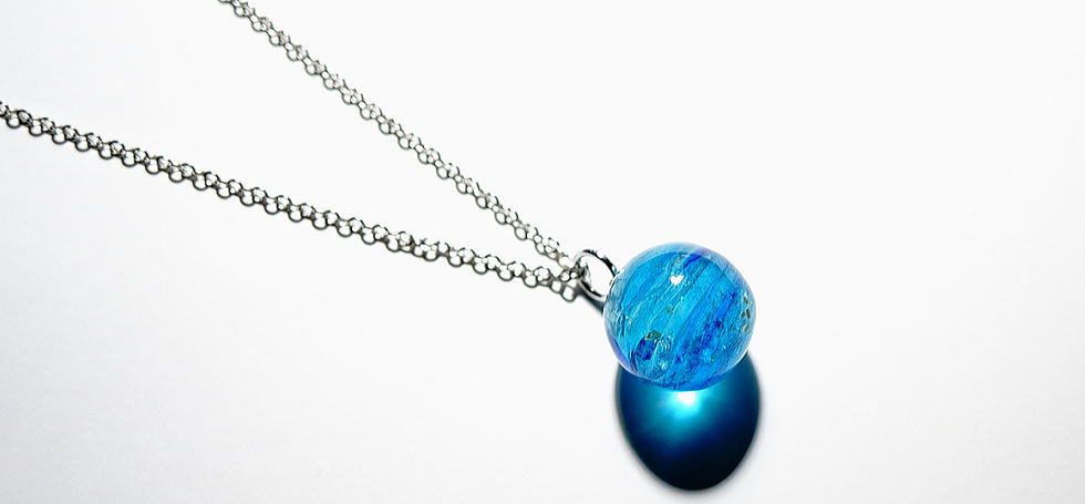 Blue marble sphere ラフォルム ガラスジュエリー ガラスアクセサリー
