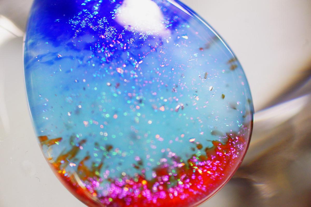 カワセミ色のDivine Sunrise ラフォルム ガラスジュエリー ガラスアクセサリー