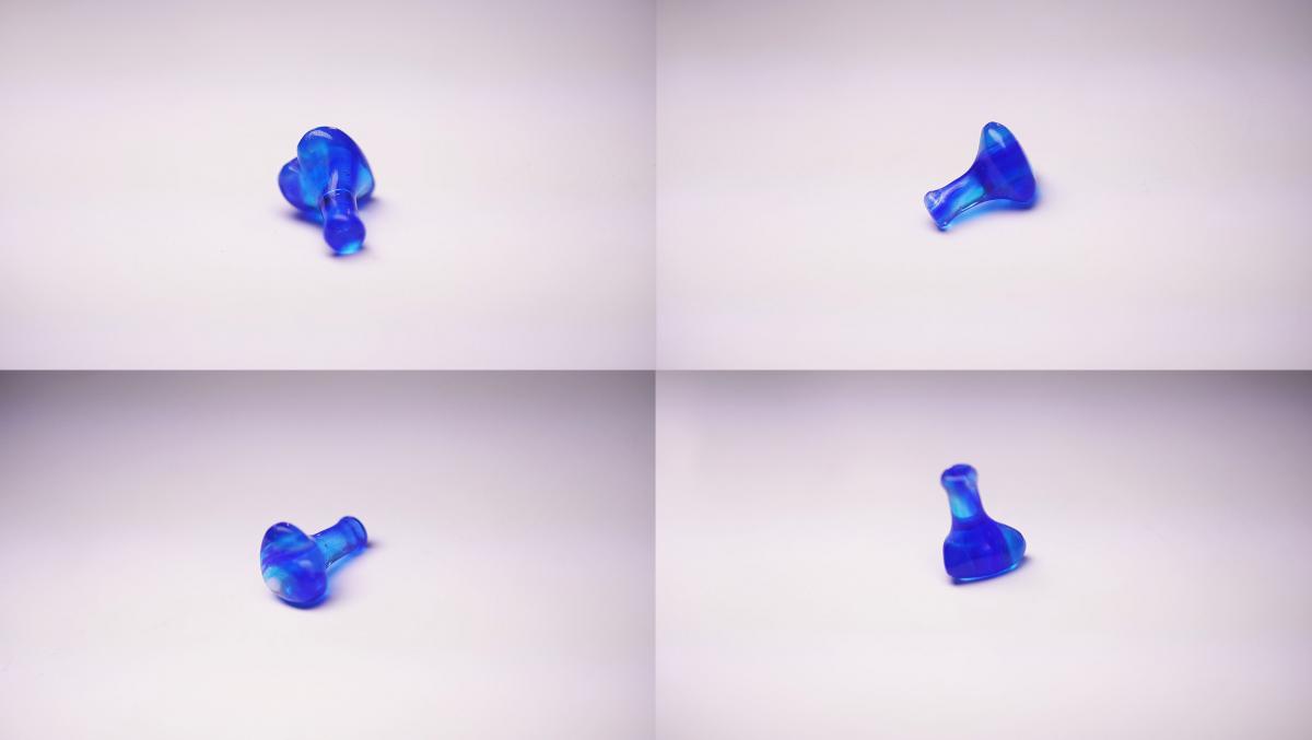 Skyblue love / グラスバーベルピアス ラフォルム ガラスジュエリー ガラスアクセサリー