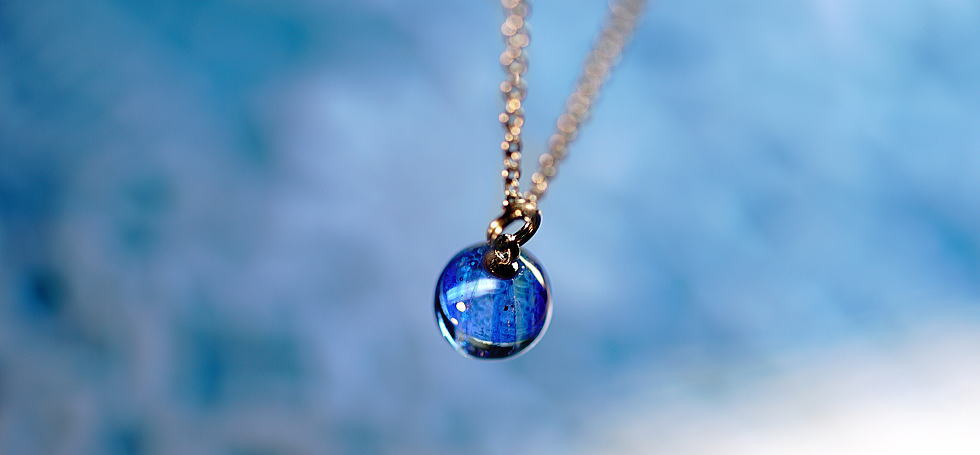 Dichroic mix blue planet ラフォルム ガラスジュエリー ガラスアクセサリー