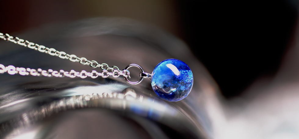 Dichroic mix blue planet ラフォルム ガラスジュエリー ガラスアクセサリー