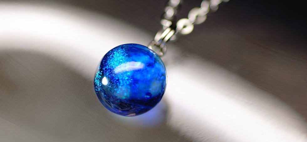 Dichroic mix blue planet ラフォルム ガラスジュエリー ガラスアクセサリー