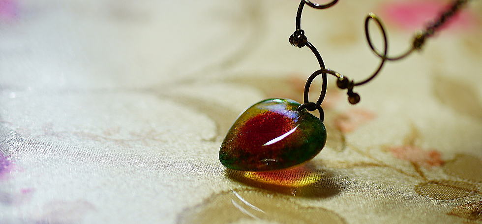 Aqua jewel heart ～ ANTIQUE ～ ラフォルム ガラスジュエリー ガラスアクセサリー
