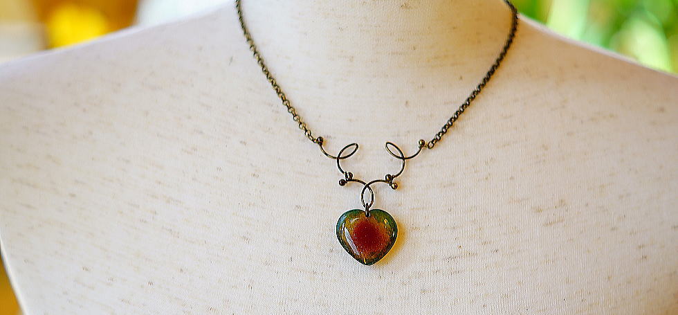 Aqua jewel heart ～ ANTIQUE ～ ラフォルム ガラスジュエリー ガラスアクセサリー