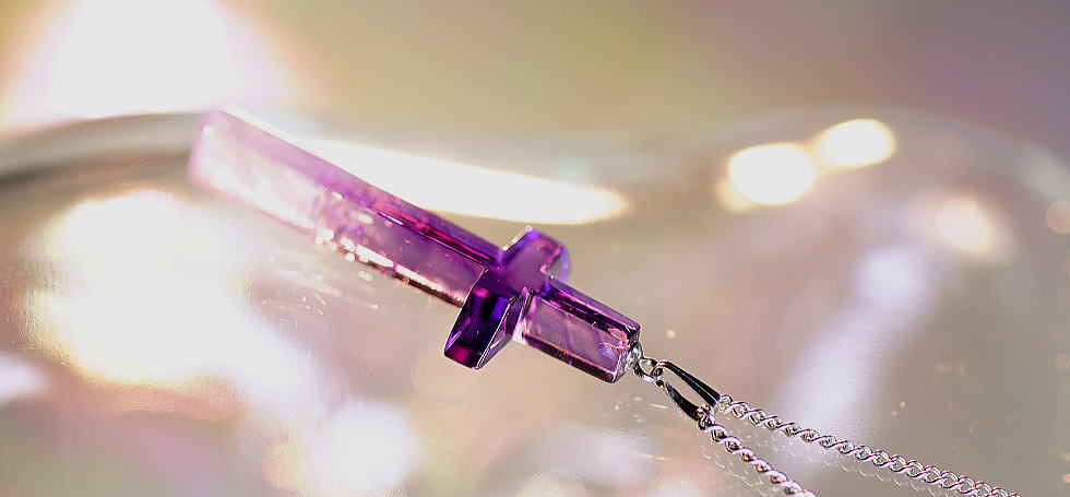Natural Amethyst Cross ラフォルム ガラスジュエリー ガラスアクセサリー