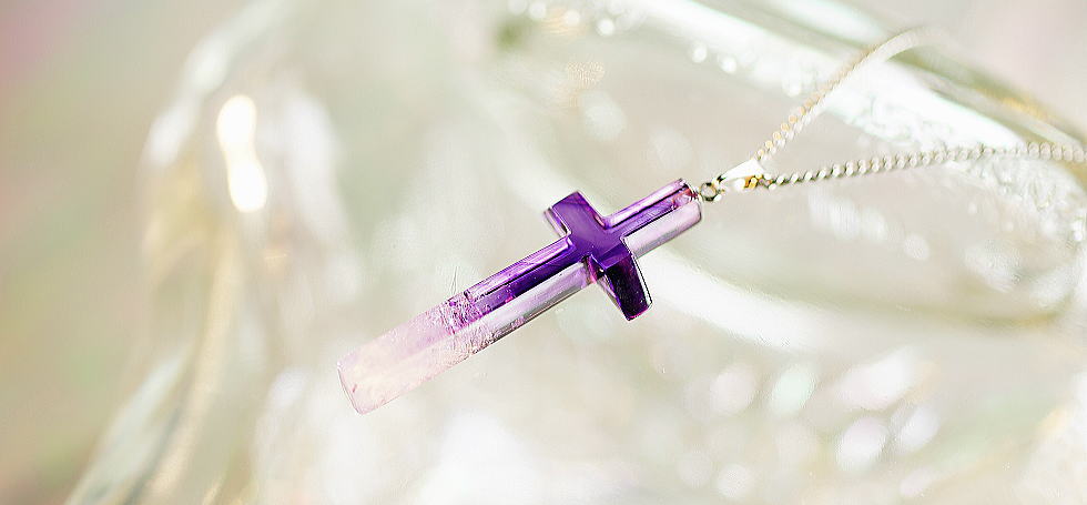 Natural Amethyst Cross ラフォルム ガラスジュエリー ガラスアクセサリー