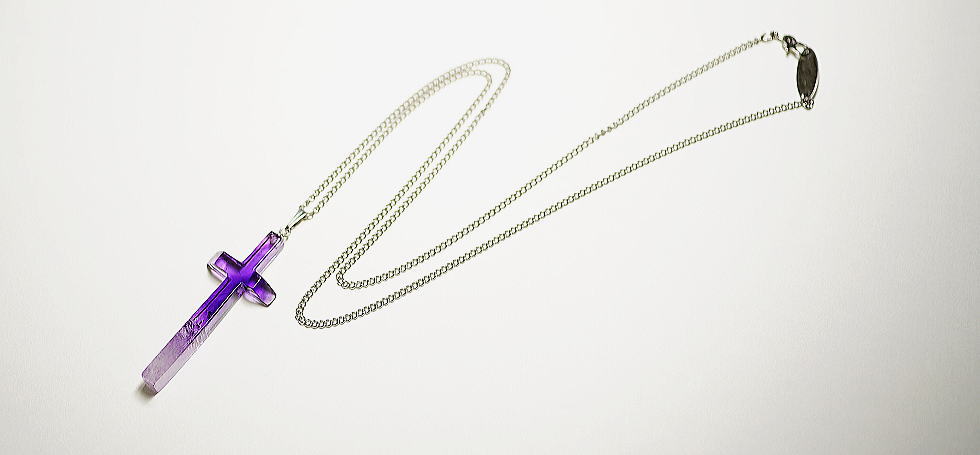 Natural Amethyst Cross ラフォルム ガラスジュエリー ガラスアクセサリー