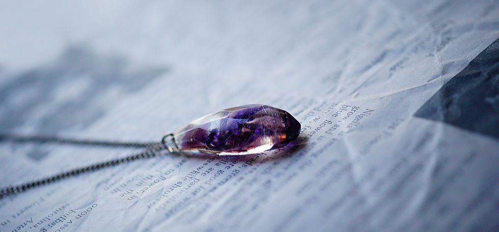 PURPLE ICE CRYSTAL ラフォルム ガラスジュエリー ガラスアクセサリー