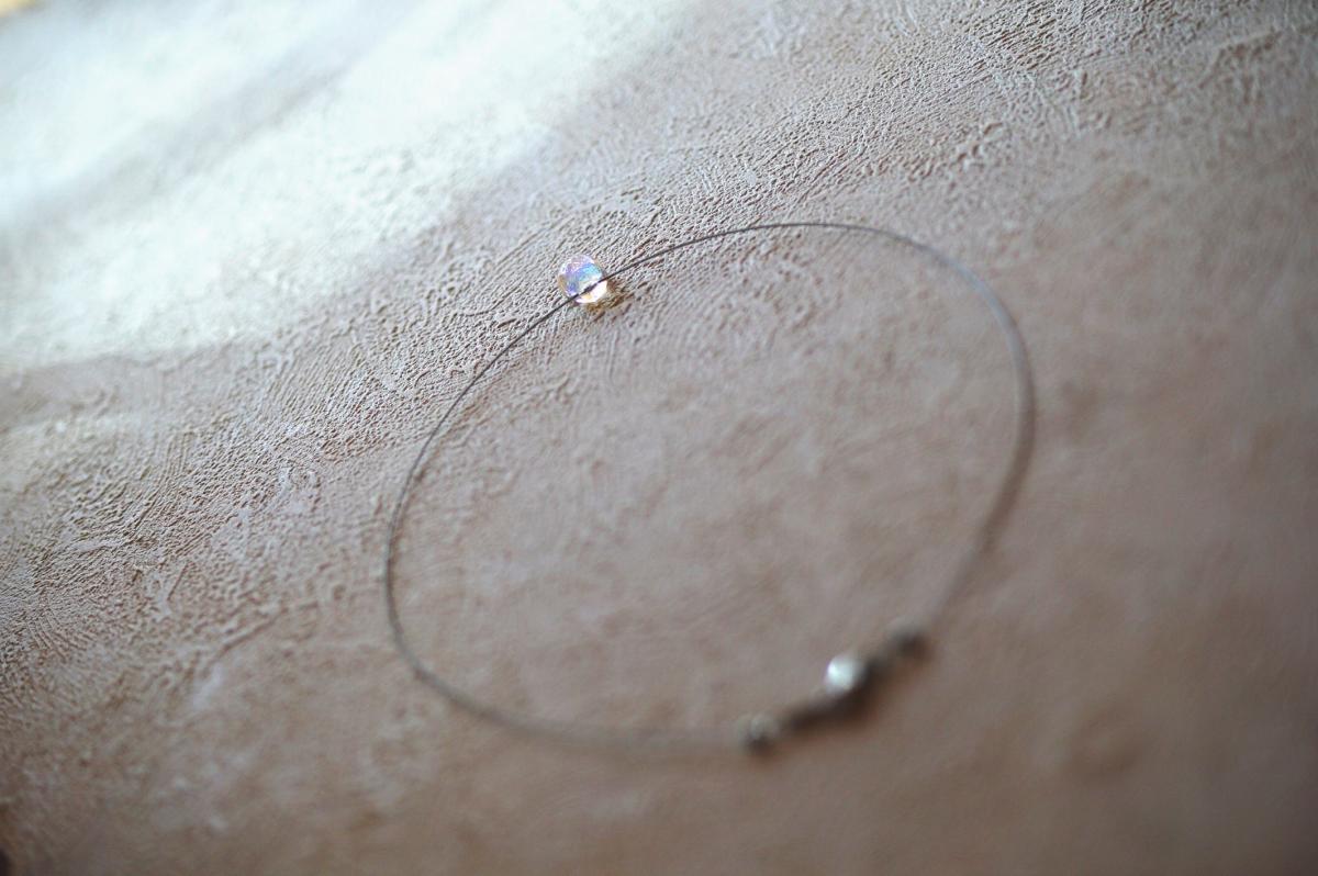 Dichroic drop ～ 美しい煌きのひとしずく ～ ラフォルム ガラスジュエリー ガラスアクセサリー