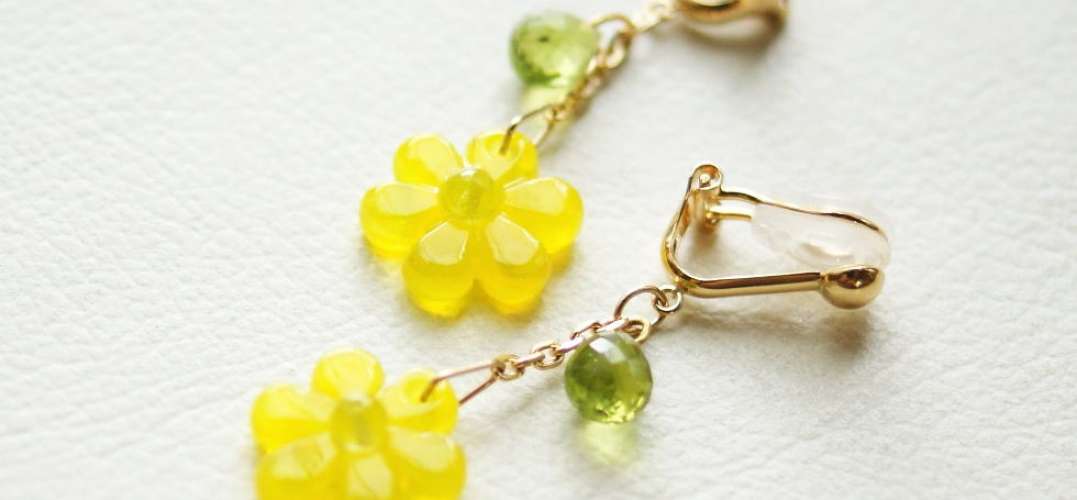 Peridot fleur ラフォルム ガラスジュエリー ガラスアクセサリー