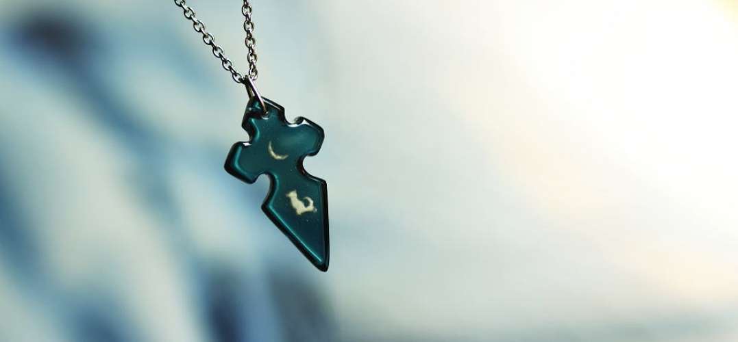 Moon of luck ～ Aquamarine ～ ラフォルム ガラスジュエリー ガラスアクセサリー
