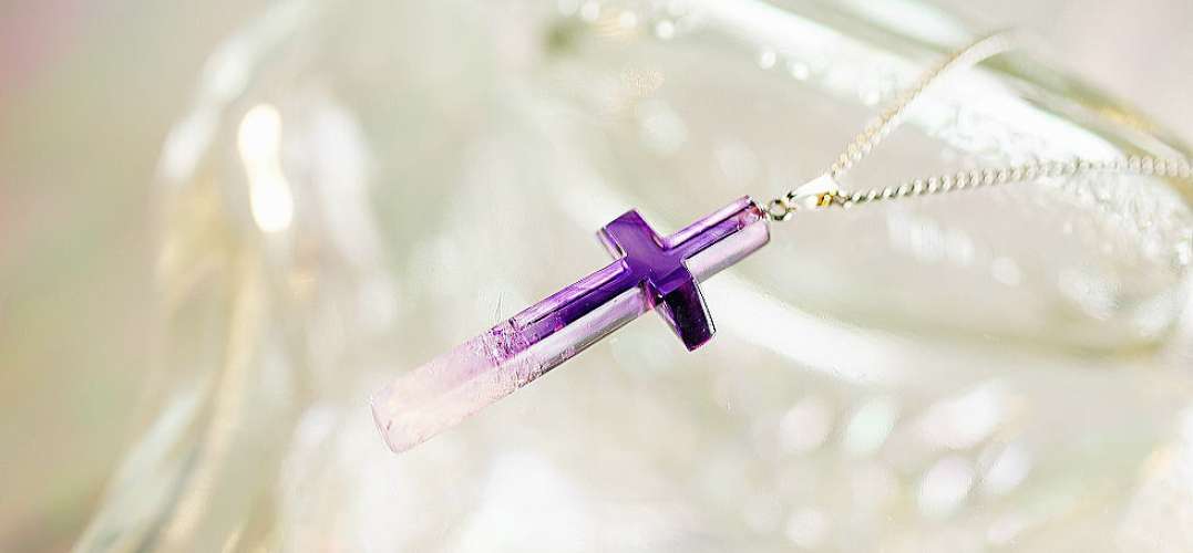 Natural Amethyst Cross ラフォルム ガラスジュエリー ガラスアクセサリー