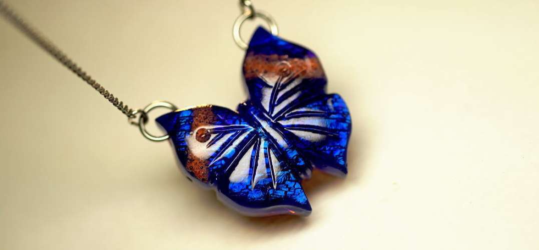 Indian Leaf Butterfly ラフォルム ガラスジュエリー ガラスアクセサリー