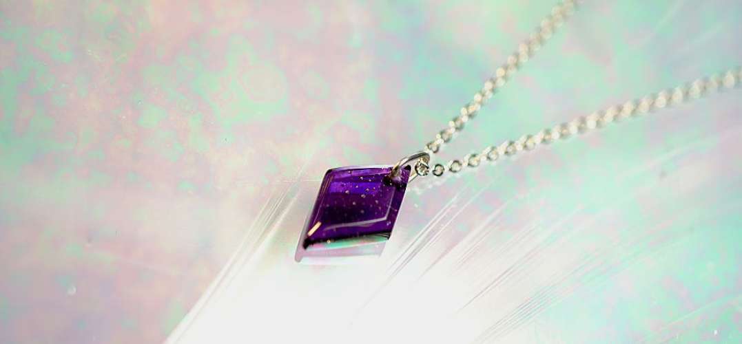 Violet sea diamond ラフォルム ガラスジュエリー ガラスアクセサリー