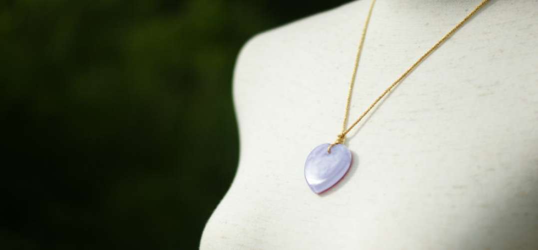 Mystical purpule rose heart ラフォルム ガラスジュエリー ガラスアクセサリー