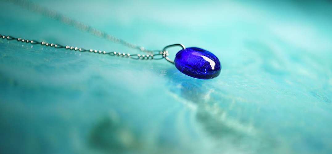 Dichroic blue half planet ラフォルム ガラスジュエリー ガラスアクセサリー