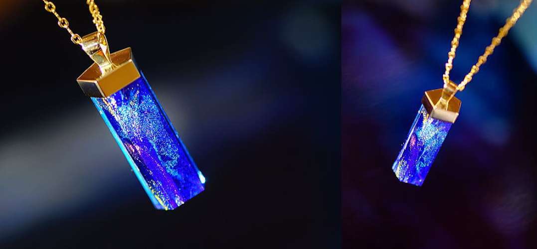 Pentagon of sparkling brocade ラフォルム ガラスジュエリー ガラスアクセサリー