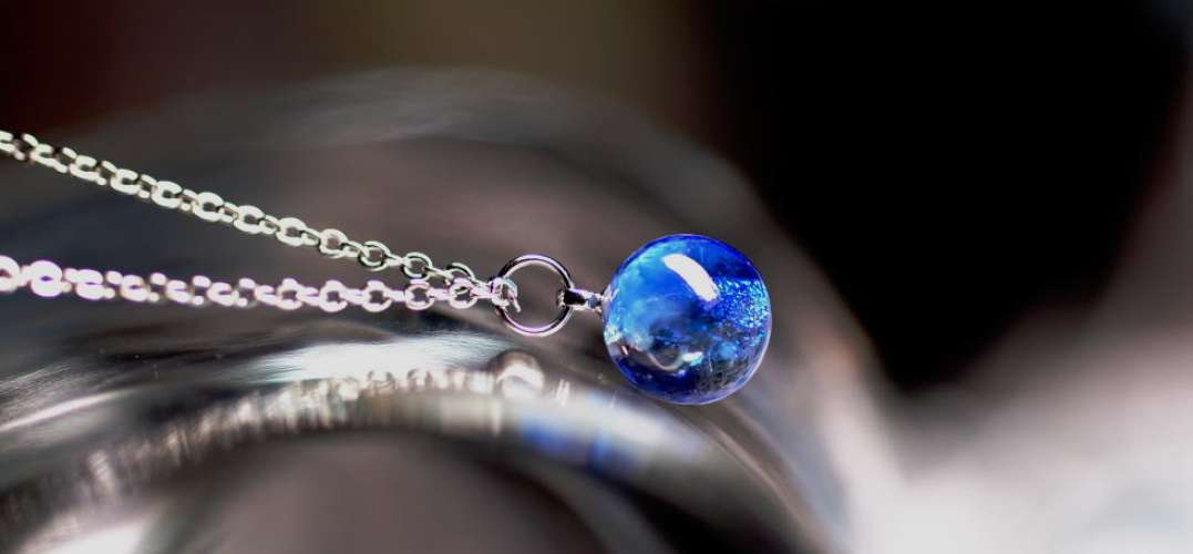 Dichroic mix blue planet ラフォルム ガラスジュエリー ガラスアクセサリー