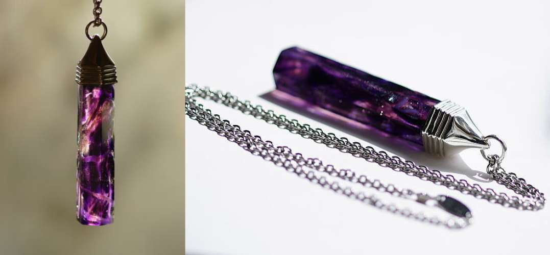 Mysterious purple crystal ラフォルム ガラスジュエリー ガラスアクセサリー