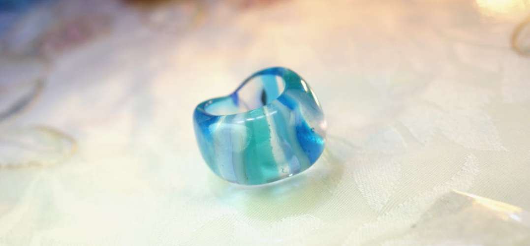 Blue rainbow ラフォルム ガラスジュエリー ガラスアクセサリー