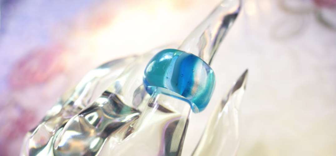 Blue rainbow ラフォルム ガラスジュエリー ガラスアクセサリー