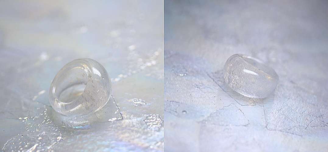 Silky snow ringⅡ ラフォルム ガラスジュエリー ガラスアクセサリー